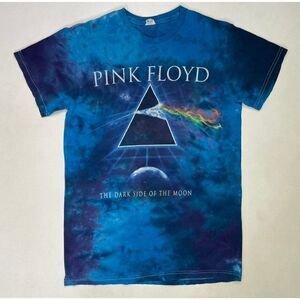 Pink Floyd Dark Side Of The Moon Graphic T-shirt Women Small Blue Tie Dye Music